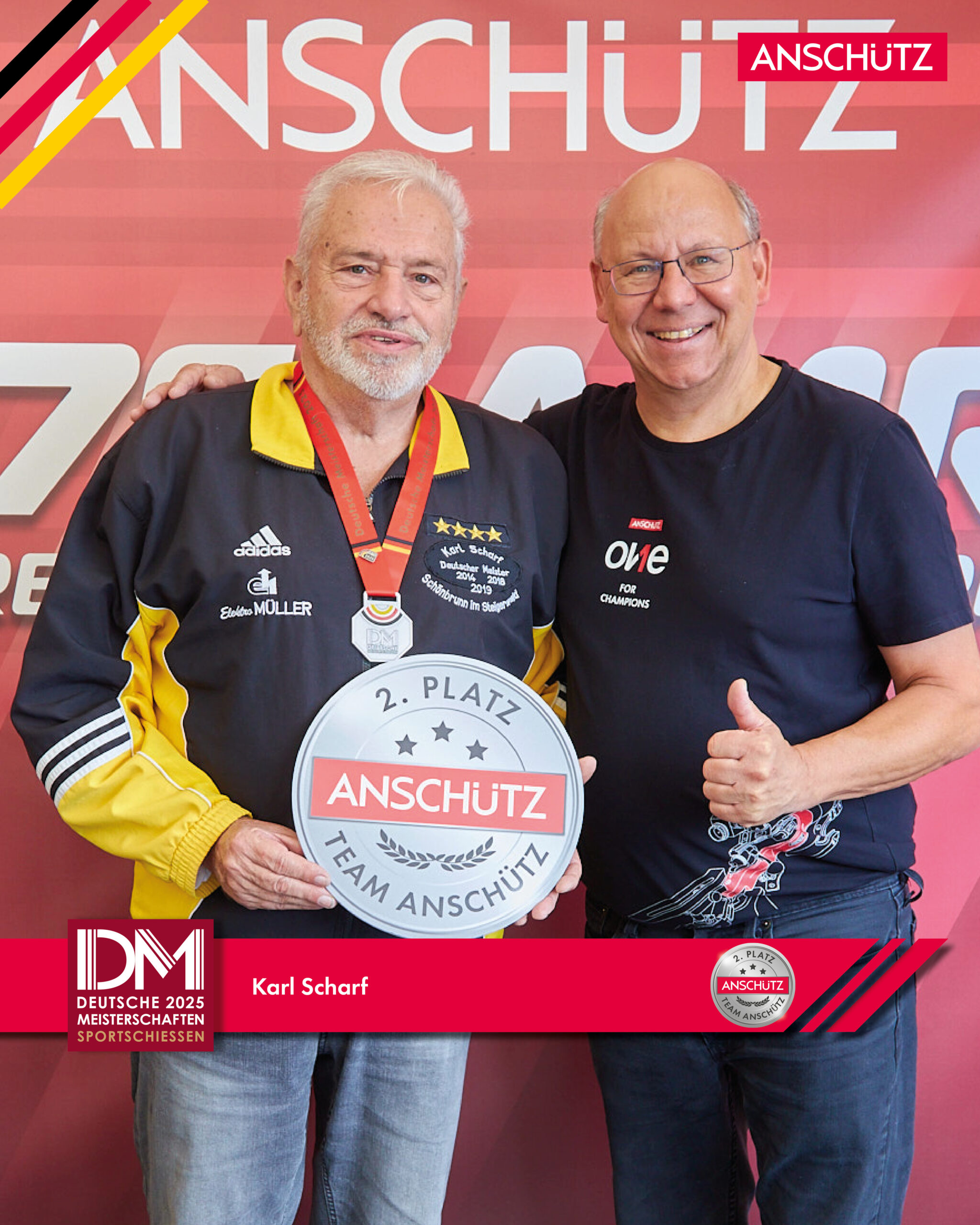 Karl Scharf Silber Zimmerstutzen Para SH2:AB2