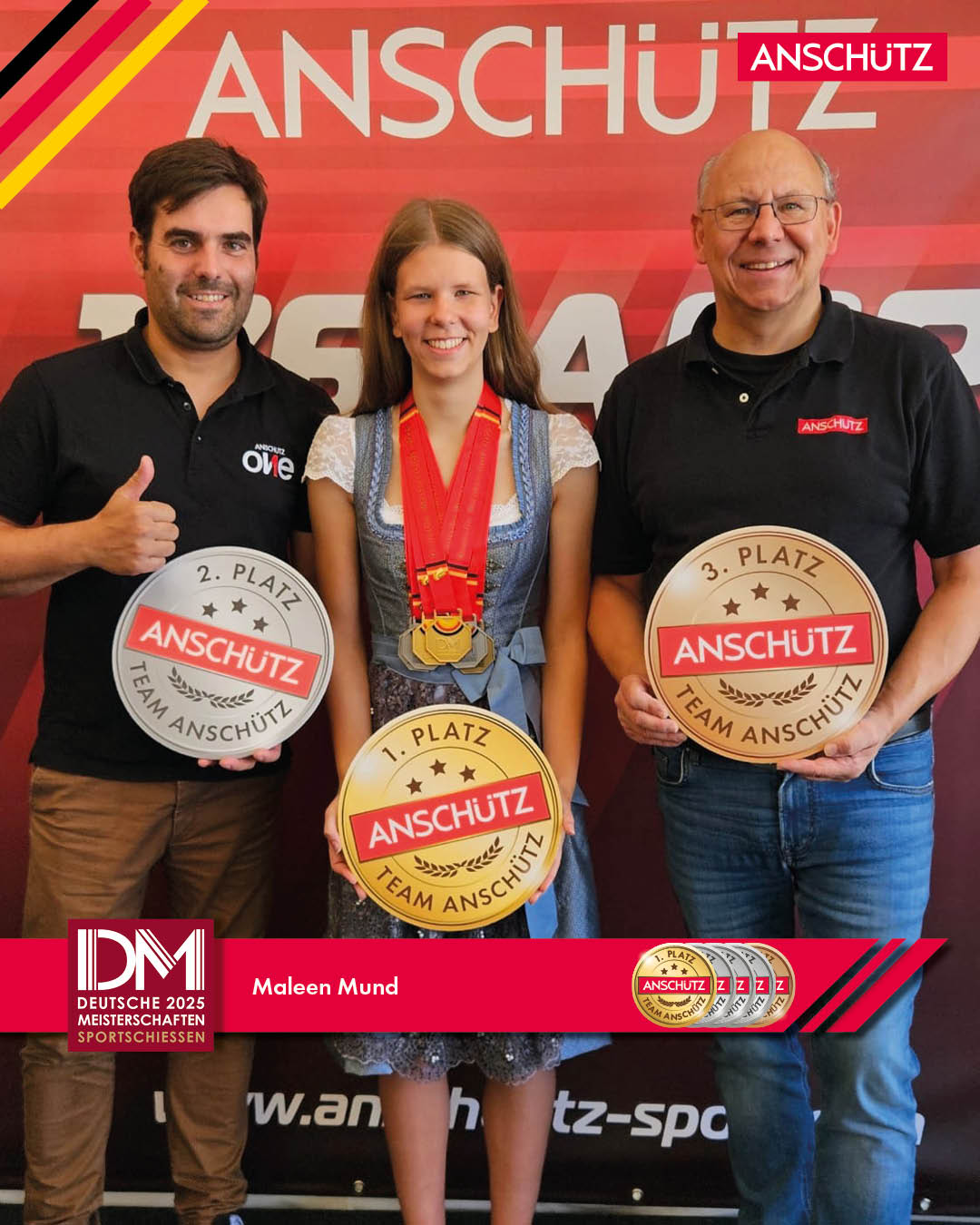 Maleen Mund Gold Silber Bronze diverse Disziplinen